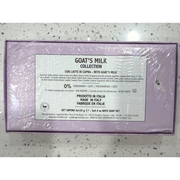 Goats Milk Soap with Lavender Made In Italy Set of 3x 4.4 oz 0% Preservatives - Picture 2 of 3
